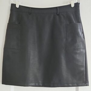 Bagatelle Charcoal Leather Mini Skirt